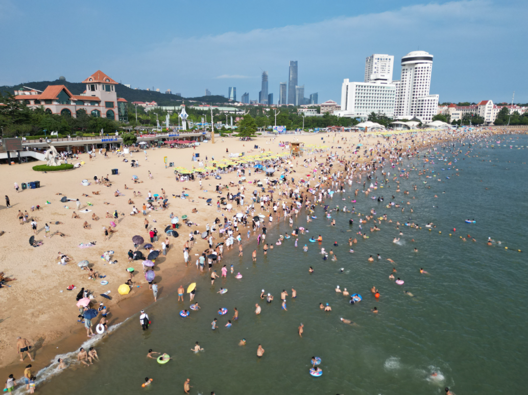 青岛第一海水浴场。早报资料图片
