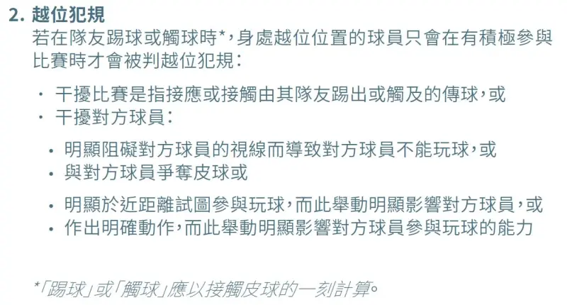 足球越位规则内容_足球规则越位内容有哪些_足球规则越位是什么意思