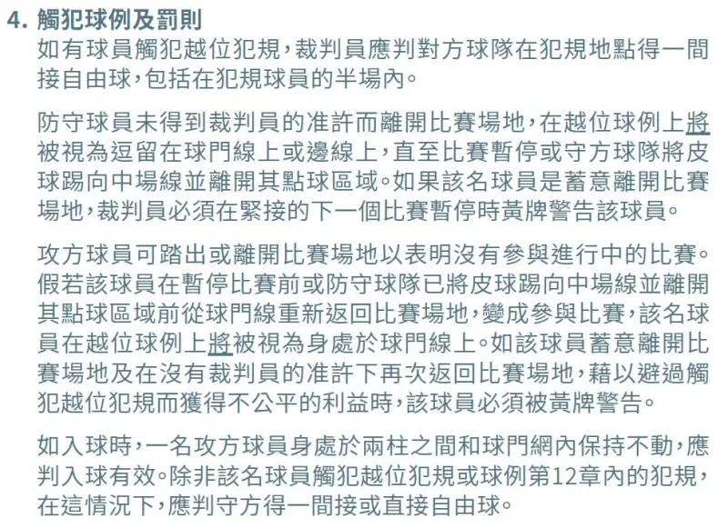 足球越位规则内容_足球规则越位内容有哪些_足球规则越位是什么意思